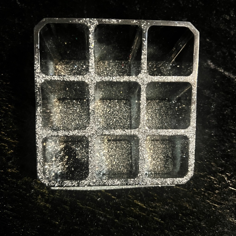 Sparkling Silver Makeup Organizer